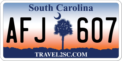 SC license plate AFJ607
