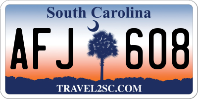 SC license plate AFJ608