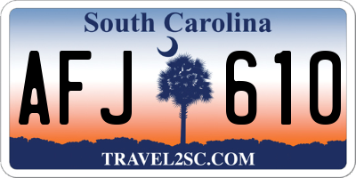 SC license plate AFJ610