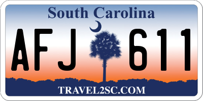 SC license plate AFJ611