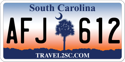 SC license plate AFJ612