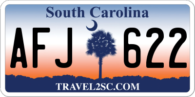 SC license plate AFJ622