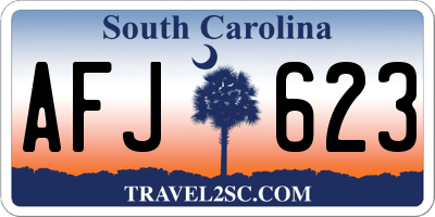 SC license plate AFJ623