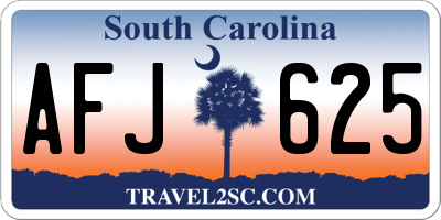 SC license plate AFJ625