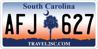 SC license plate AFJ627
