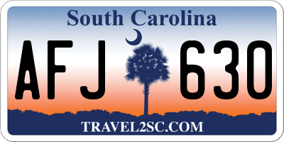 SC license plate AFJ630