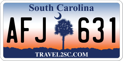 SC license plate AFJ631