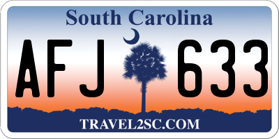 SC license plate AFJ633