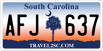 SC license plate AFJ637