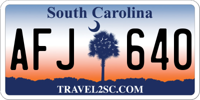 SC license plate AFJ640
