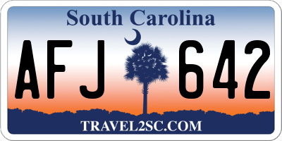 SC license plate AFJ642