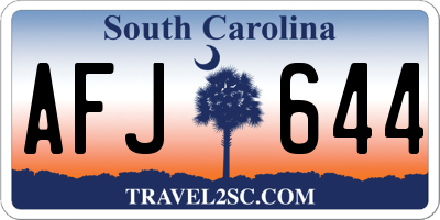 SC license plate AFJ644
