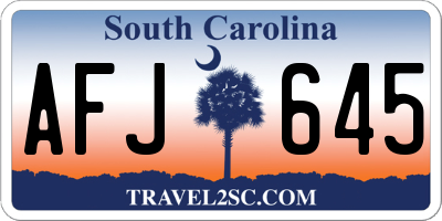 SC license plate AFJ645