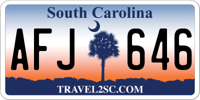 SC license plate AFJ646