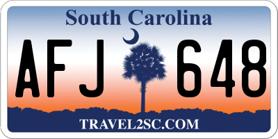 SC license plate AFJ648