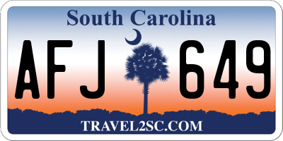 SC license plate AFJ649
