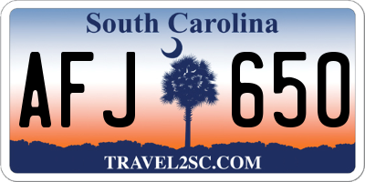 SC license plate AFJ650