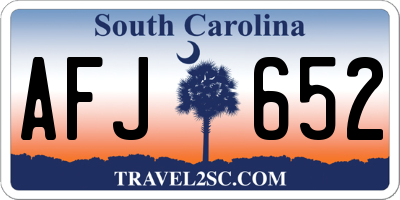 SC license plate AFJ652