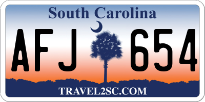 SC license plate AFJ654