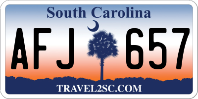 SC license plate AFJ657