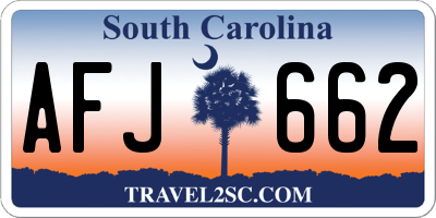 SC license plate AFJ662