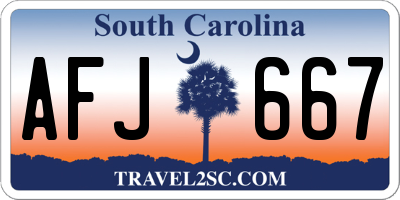 SC license plate AFJ667