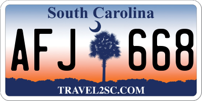 SC license plate AFJ668