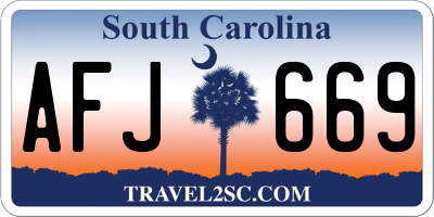 SC license plate AFJ669
