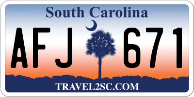 SC license plate AFJ671