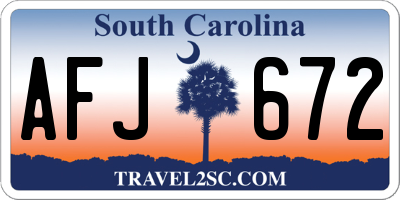 SC license plate AFJ672