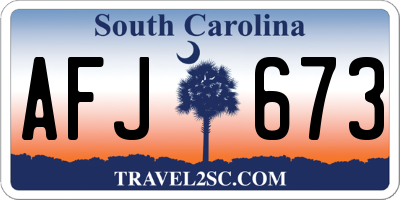 SC license plate AFJ673