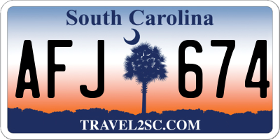 SC license plate AFJ674