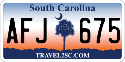 SC license plate AFJ675