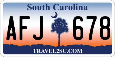 SC license plate AFJ678