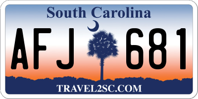 SC license plate AFJ681