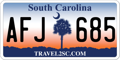 SC license plate AFJ685