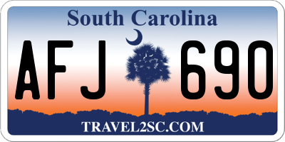 SC license plate AFJ690