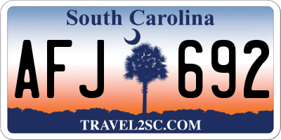 SC license plate AFJ692