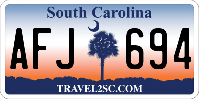 SC license plate AFJ694