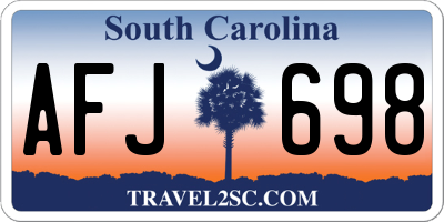 SC license plate AFJ698