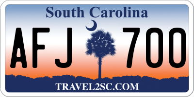 SC license plate AFJ700