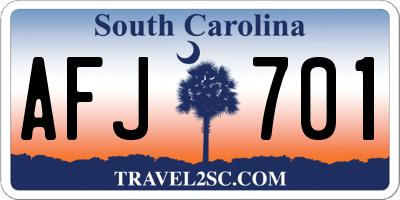 SC license plate AFJ701