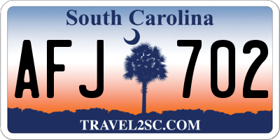 SC license plate AFJ702