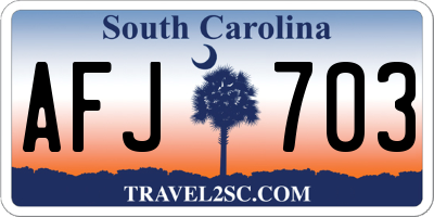 SC license plate AFJ703