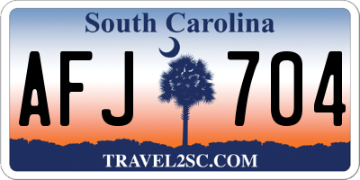 SC license plate AFJ704