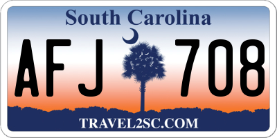 SC license plate AFJ708