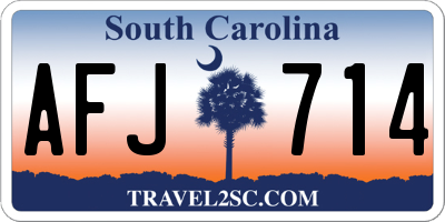SC license plate AFJ714