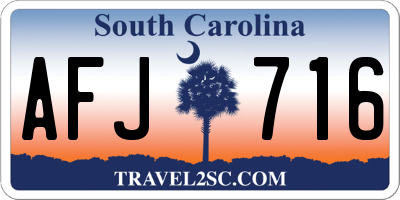 SC license plate AFJ716