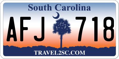 SC license plate AFJ718