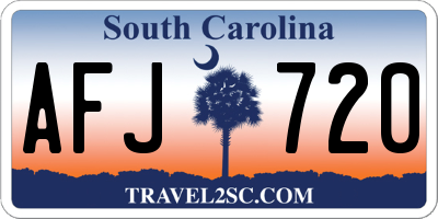 SC license plate AFJ720